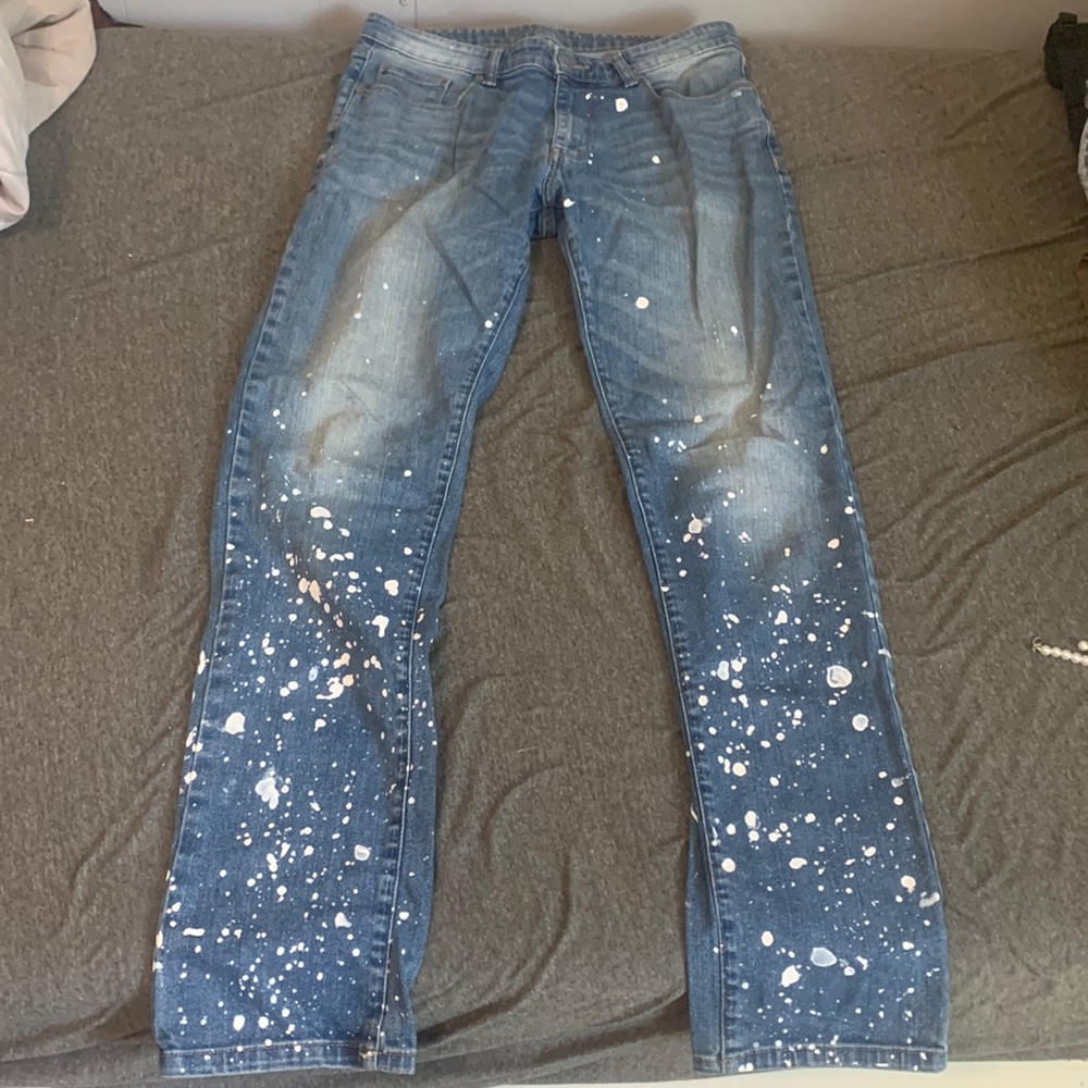 Custom paint splatter jeans
